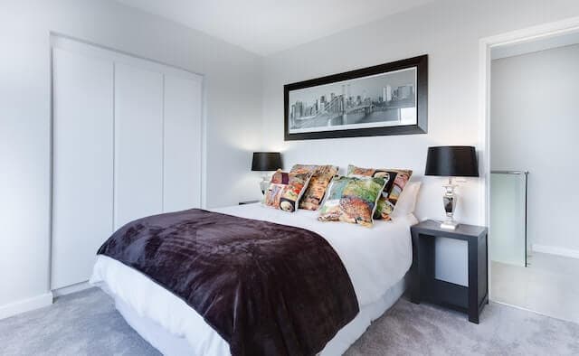 Master bedroom refinished in bright white